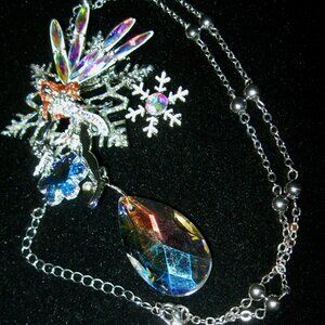 KIRKS FOLLY "DELPHINE THE SNOW FAIRY NECKLACE" VERY BEAUTIFUL, VERY RARE, SIGNED